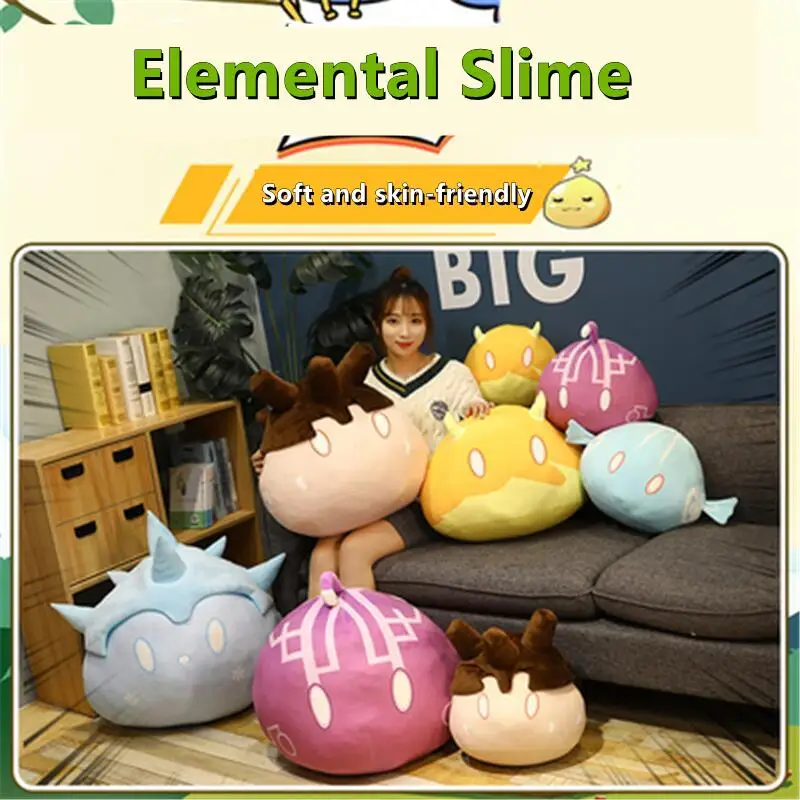 Anime Game Genshin Impact COSPLAY Element Slime Plush Pillow Doll, There Are Five Elements In Project, Soft And Comfortable