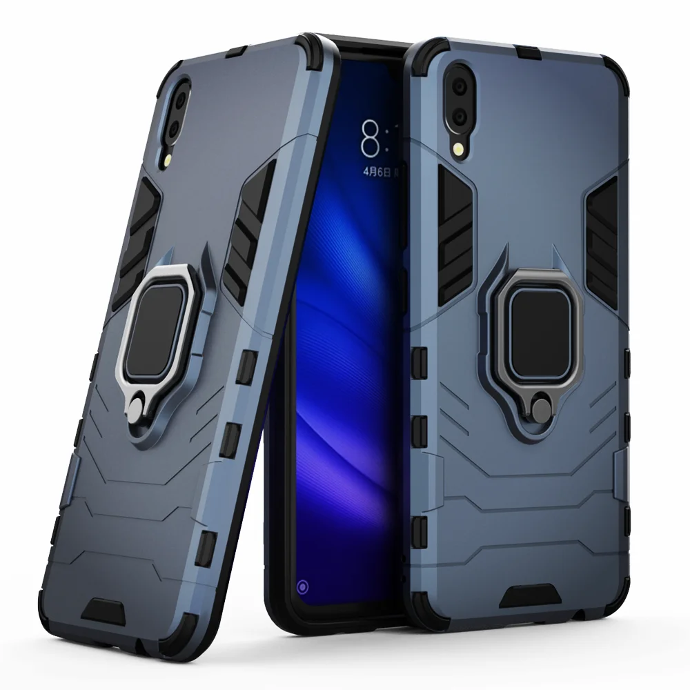 For Vivo V11 Case Shockproof Ring Stand Bumper Silicone + PC Phone Cover For Vivo V11 V11i V 11 11i VivoV11 VivoV11i 1806 1804