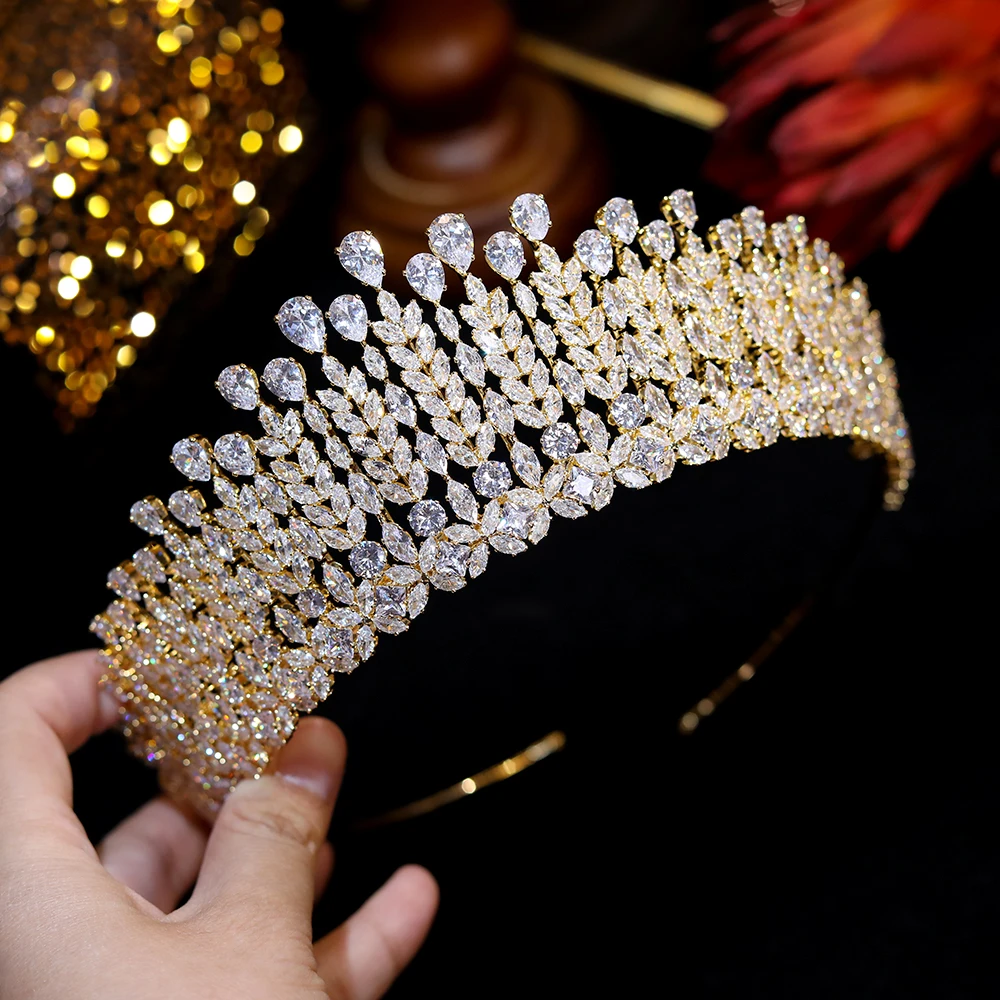 Shiny CZ Headdress ASNORA Bride Crowns Wedding Hair Accessories 16-Year-Old Adult Gift Princess Crown, Party Tiaras A01045