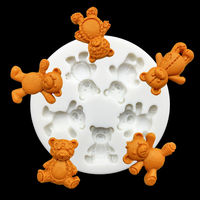 Cute Bear Silicone Sugarcraft Mold Resin Tools Cupcake Baking Mould Fondant Cake Decorating Tools