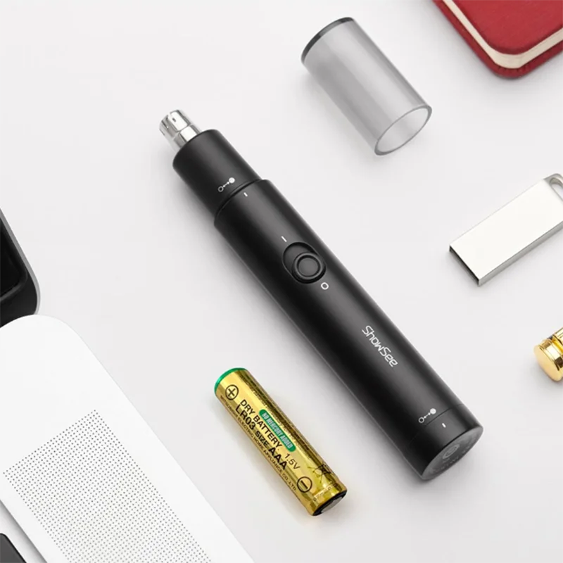 YOUPIN ShowSee-Mini recortador de pelo de nariz eléctrico, afeitadora portátil de pelo de oreja y nariz, afeitadora indolora, lavable rápido y extraíble