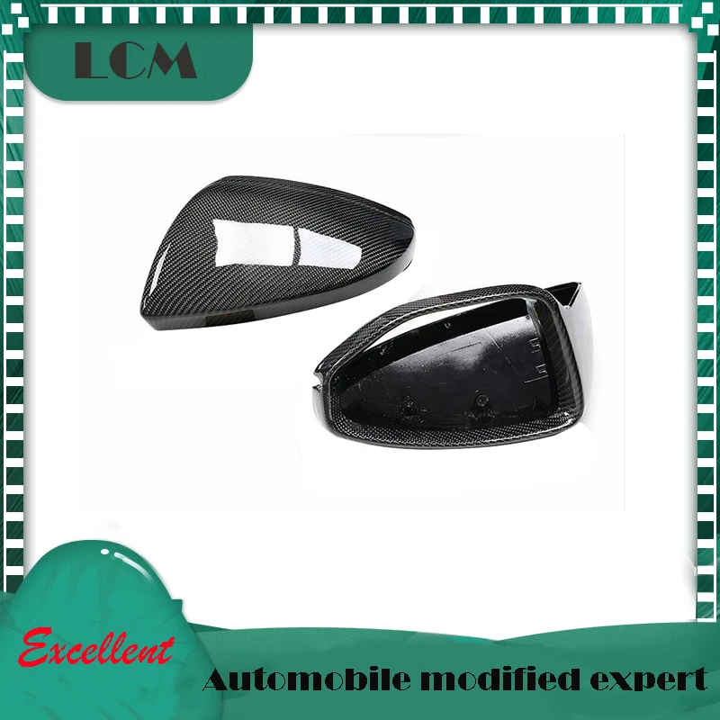 2019+ For Audi A6 S6 RS6 A7 A7L S7 RS7 A8 S8 E-tron Real Carbon Fiber Car Side Rearview Mirror Cover With/WO Lane Assist LHD