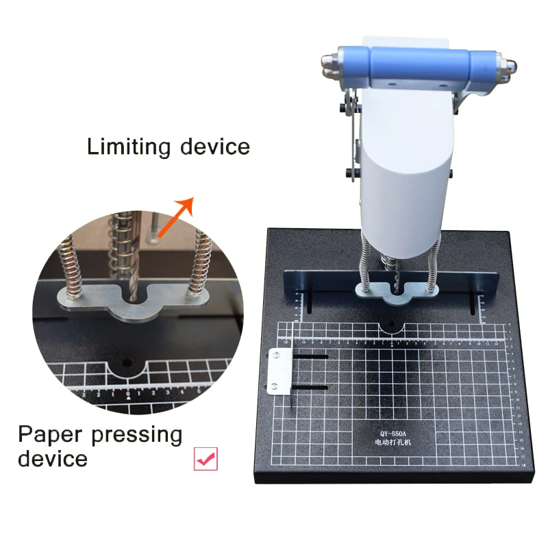 A4 QY-550A Electric Punching Machine Financial Voucher File Paper Punching Drill Bit Can Be Exchanged For 5.5 cm Thickness