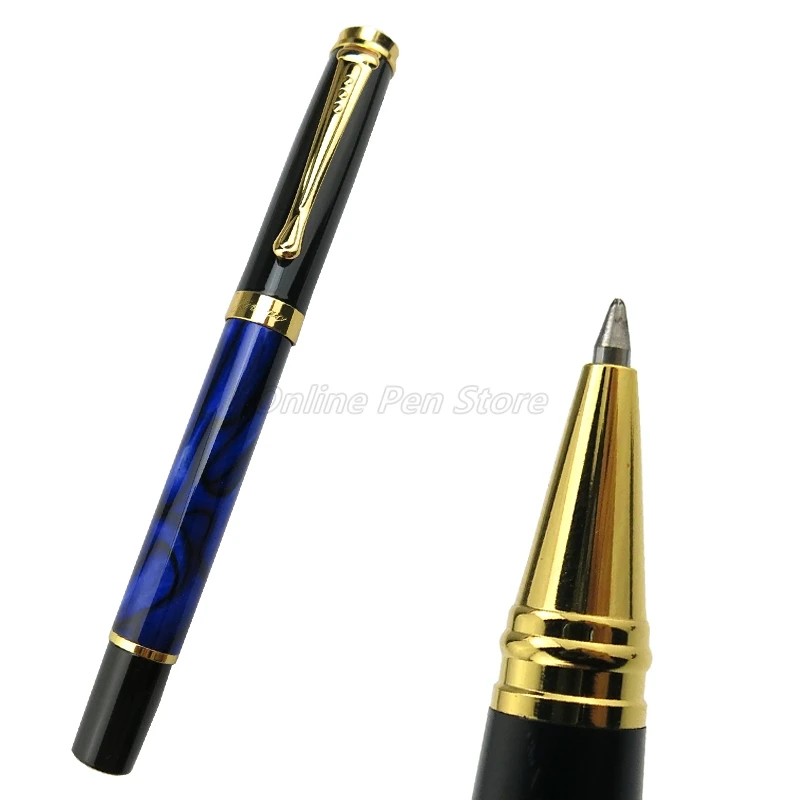 

Jinhao 500 Metal High-end Blue Marble Roller Ball Pen Refillable Gold Trim Professional Office Stationery Writing Accessory