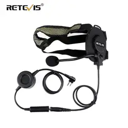 2-4 Retevis EH060K High Quality Tactical Headset Military Headset With PTT Headphone For Walkie Talkie Airsofe Game Earphone