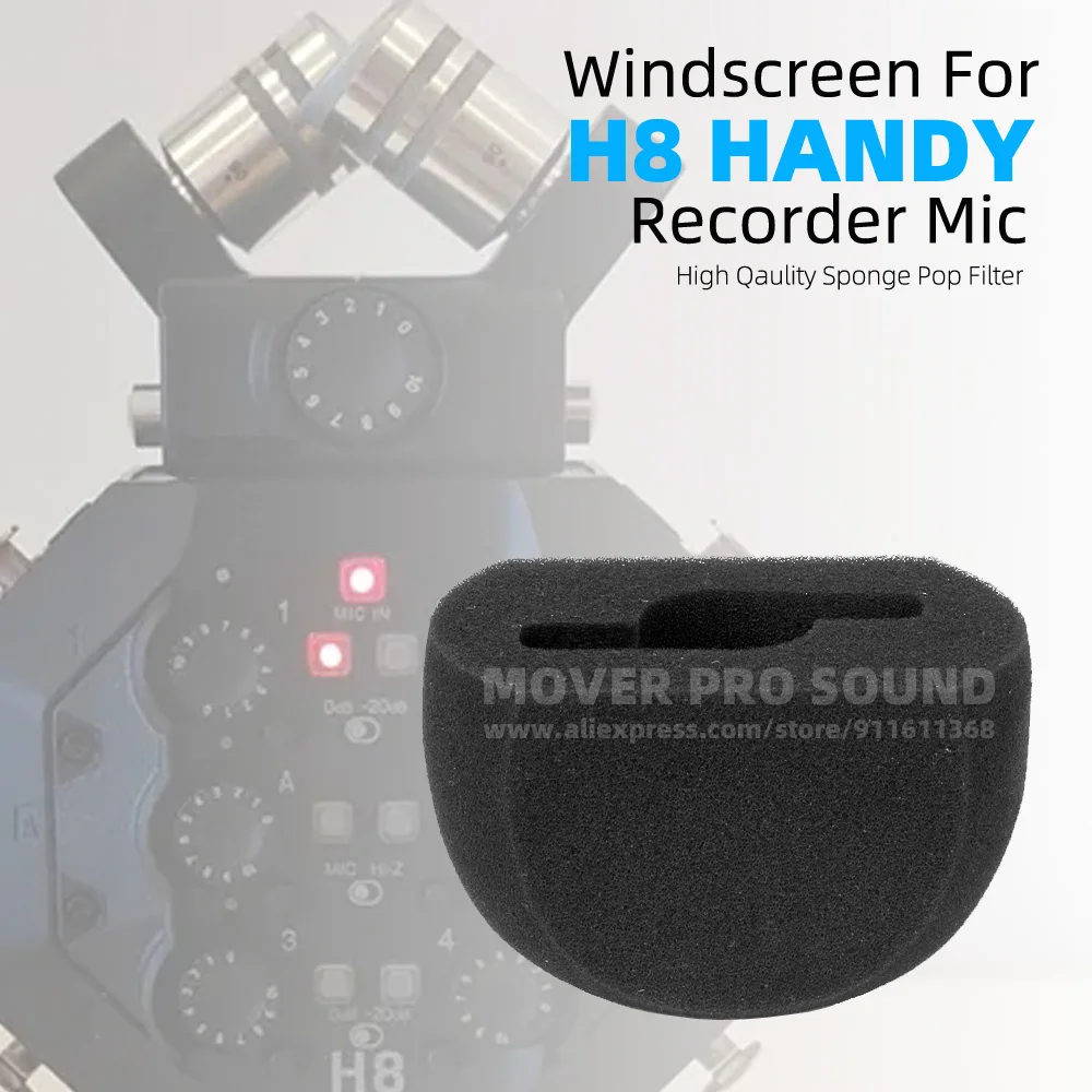 Esponja de micrófono para parabrisas, protector de protección a prueba de viento para ZOOM H8 H 8, grabadora de pantalla, cápsula de micrófono, filtro antipop