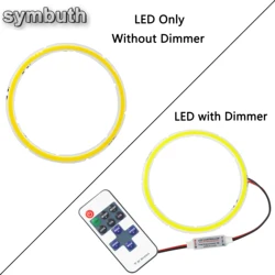 Anillo de fuente de luz de bombilla LED COB anular, 60-120mm, Chip de Ojos de Ángel regulable con atenuador, lámpara de control remoto