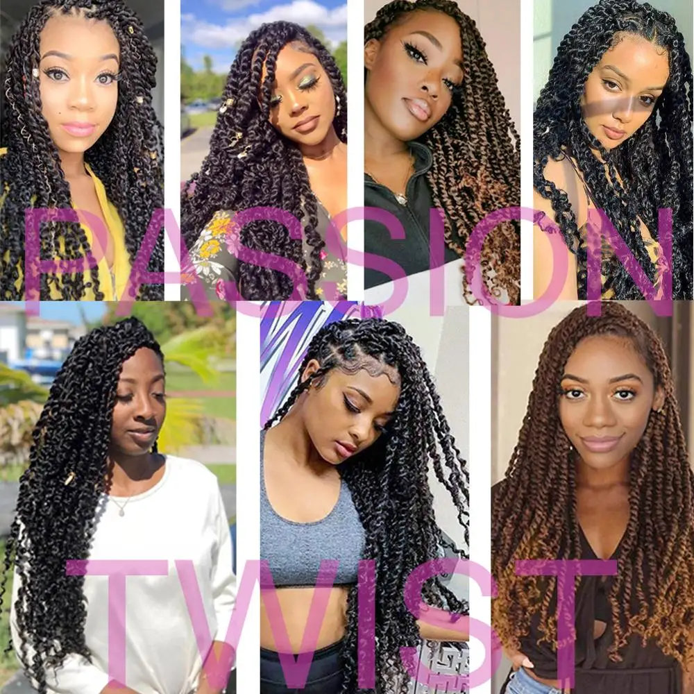 MTMEI HAIR Pre Twisted Passion Twist Crochet Hair 18 Inch Pre-looped Synthetic Crochet Braids Hair Ombre Braiding Hair