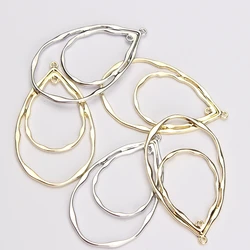Zinc Alloy Multideck Hollow Water Drop Charms Linker Connector 6pcs/lot 48*28mm For DIY Jewelry Earrings Accessories