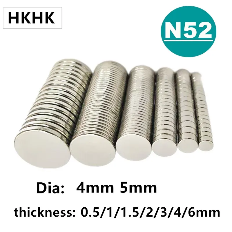 hall sensor magnet N52 4x0.5 4x1 4x3 4x2 5x0.5 5x1 5x2 mm strong Circular Disc Magnet Neodymium Magnet NEW Art Craft Connection