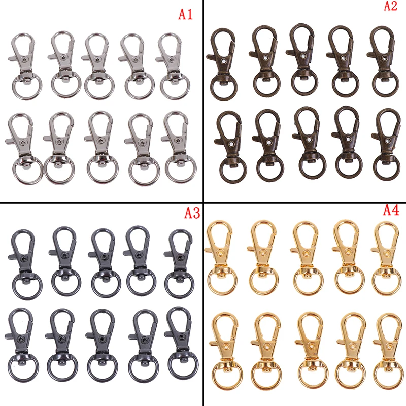 10Pcs/lot Bag Clasps Lobster Swivel Keychain Trigger Clips Snap Hook Mini Rotatable Buckle Hook Lobster