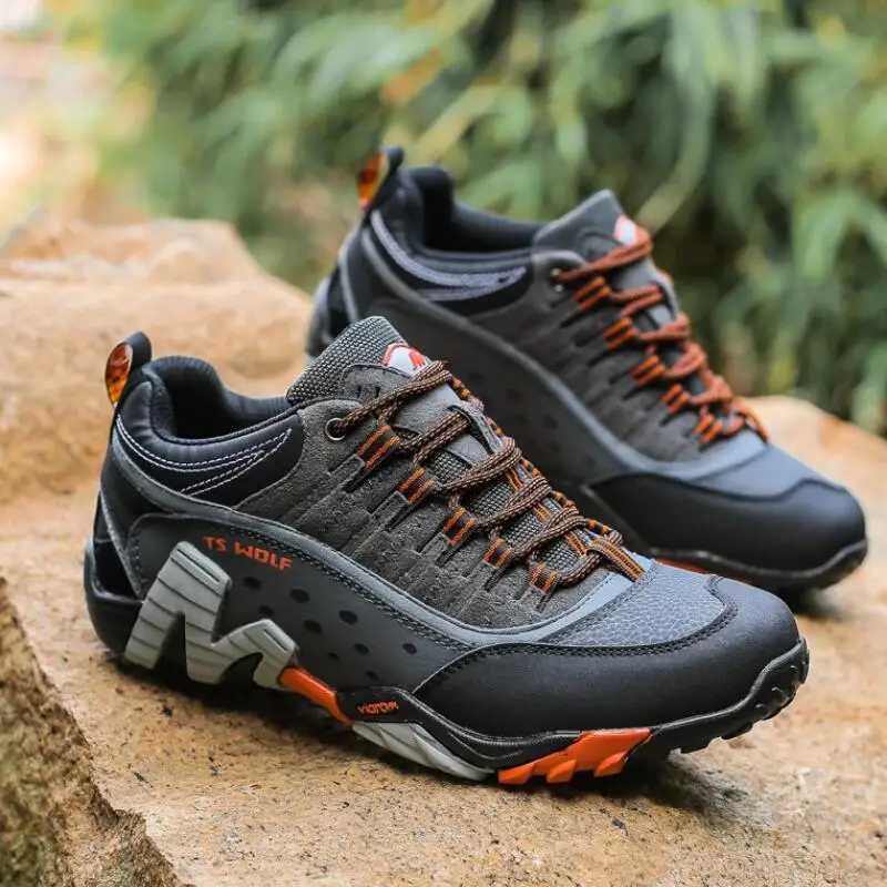 Outdoor Lover Trekking Shoes Men Waterproof Hiking Shoes Mountain Boots Genuine Leather Woodland Hunting Tactical Shoes