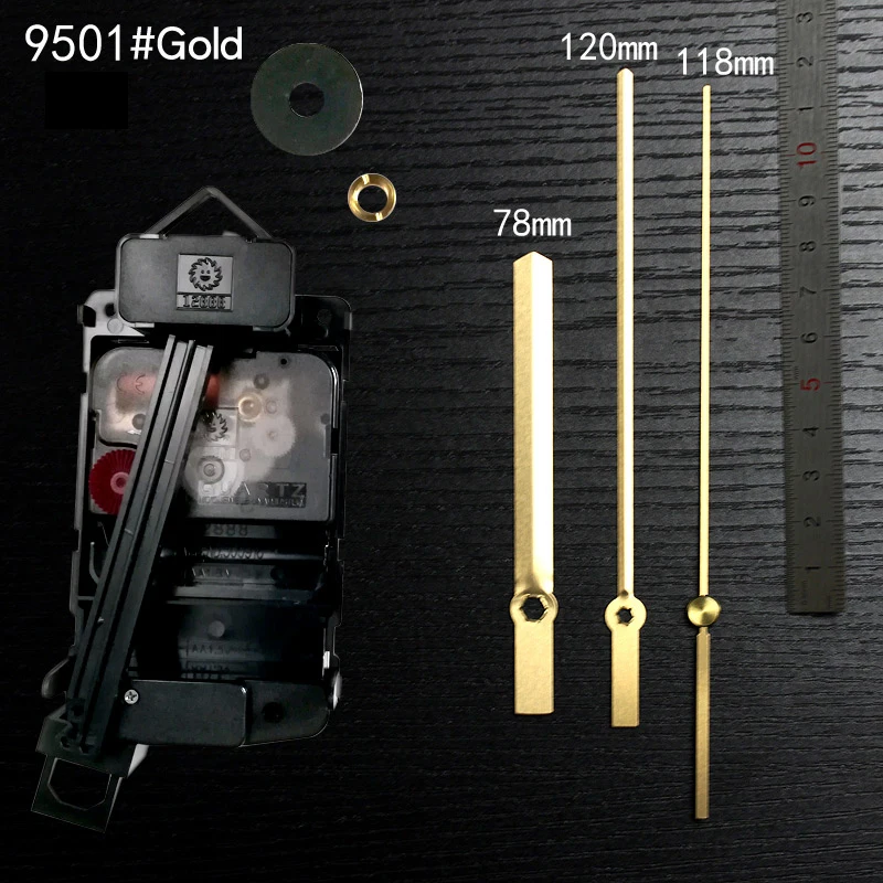 12888 Young Town Screw In Type 4 Kinds Sweep Plastic Movement With Pendulum 9501 Gold Hands Clock Accessory Quartz DIY Kits