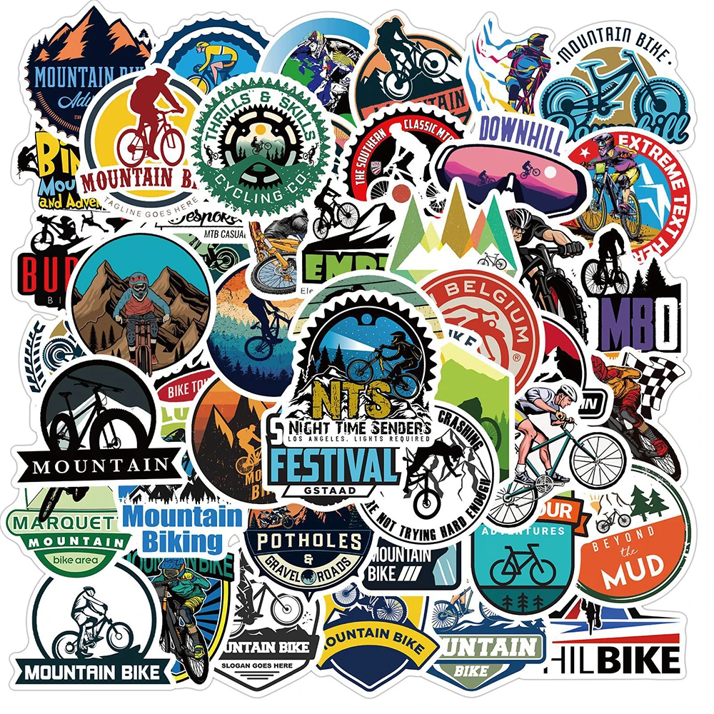 

10/30/50PCS Mountain Bike Stickers Waterproof Outdoor MTB Bicycle Sticker Cool For DIY Laptop PC Phone Skateboard Luggage