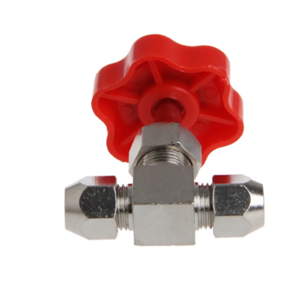 

1PC 6mm 8mm 10mm 12mm Hole Dia Orange Plastic Handle Metal High Pressure Durable Tube Needle Type Globe Valve