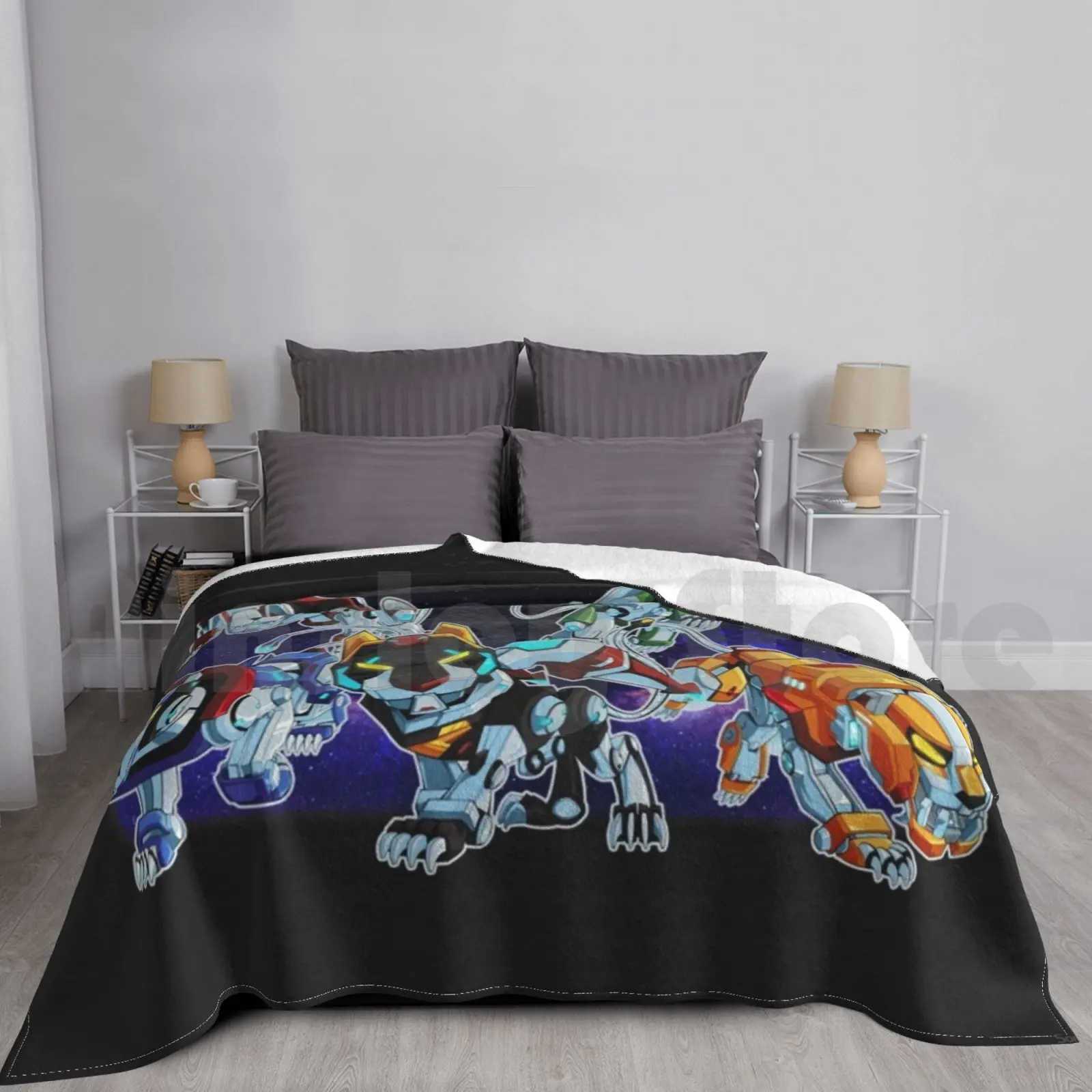 Lions Of Voltron Blanket For Sofa Bed Travel Voltron Black Lion Red Lion Blue Lion Yellow Lion Green Lion Lance