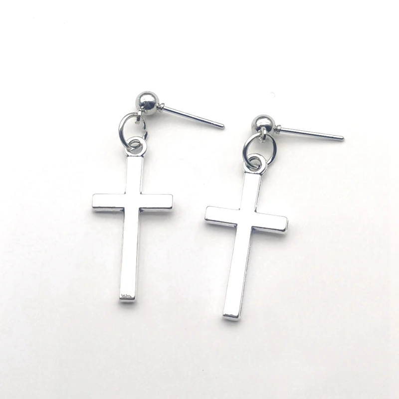 Fashion Cross Pendant Cartilage Drop Dangle Earrings Punk Jewelry for Cool Women Girl Friendship Gifts