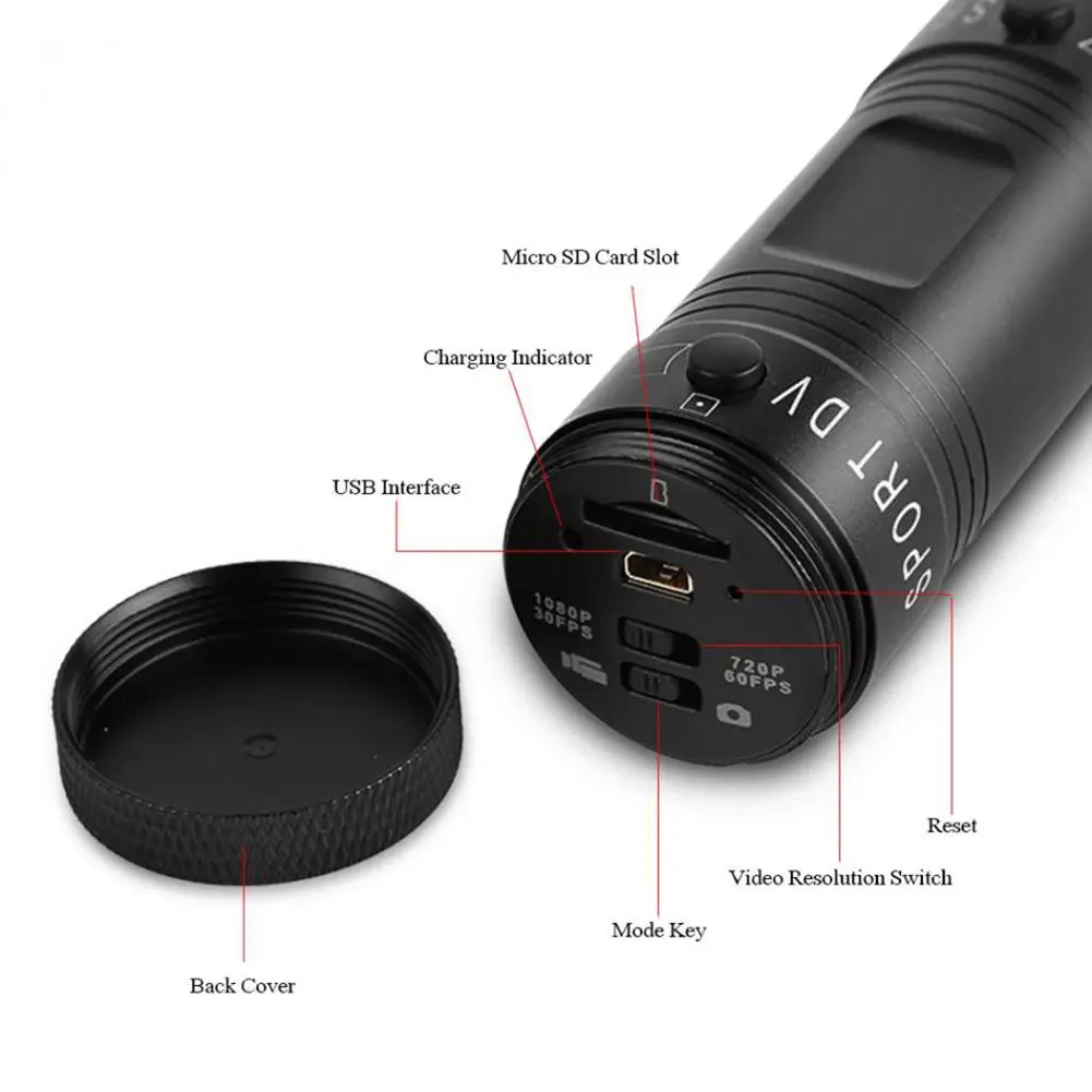 Motorcycle Camera Full HD 1080P Mini Sports DV Camera Bike Motorcycle Helmet Action DVR Video Cam Perfect For Outdoor Sports