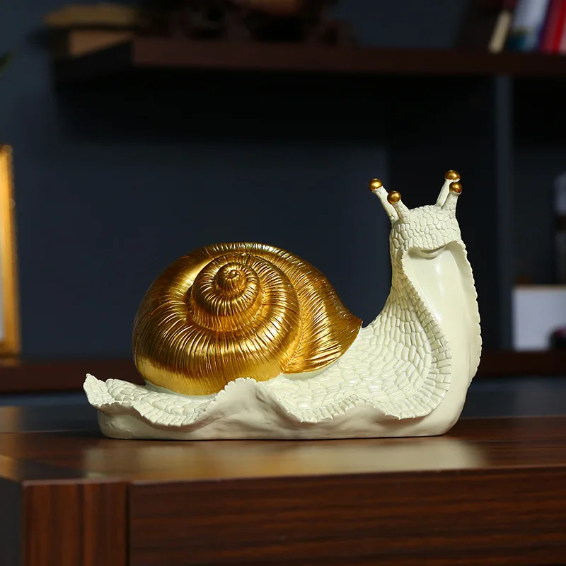 European style snail animal decorative statue Modern art resin sculpture Creative cute home living room office decoration statue