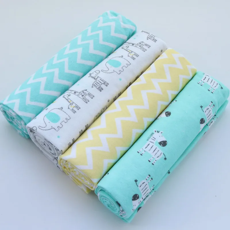 4Pcs/Lot Muslin 100% Cotton Flannel Baby Swaddles Soft Newborns Blankets Baby Blankets Newborn Muslin Diapers Baby Swaddle Wrap