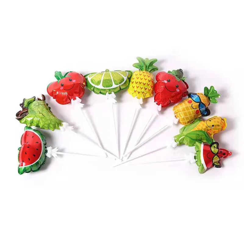 Ballon gonflable automatique avec nœud papillon pour enfants, barre de maintien, fête de la cheminée, jouet en film d'aluminium, nouveau fruit, 5 pièces, 12 pièces