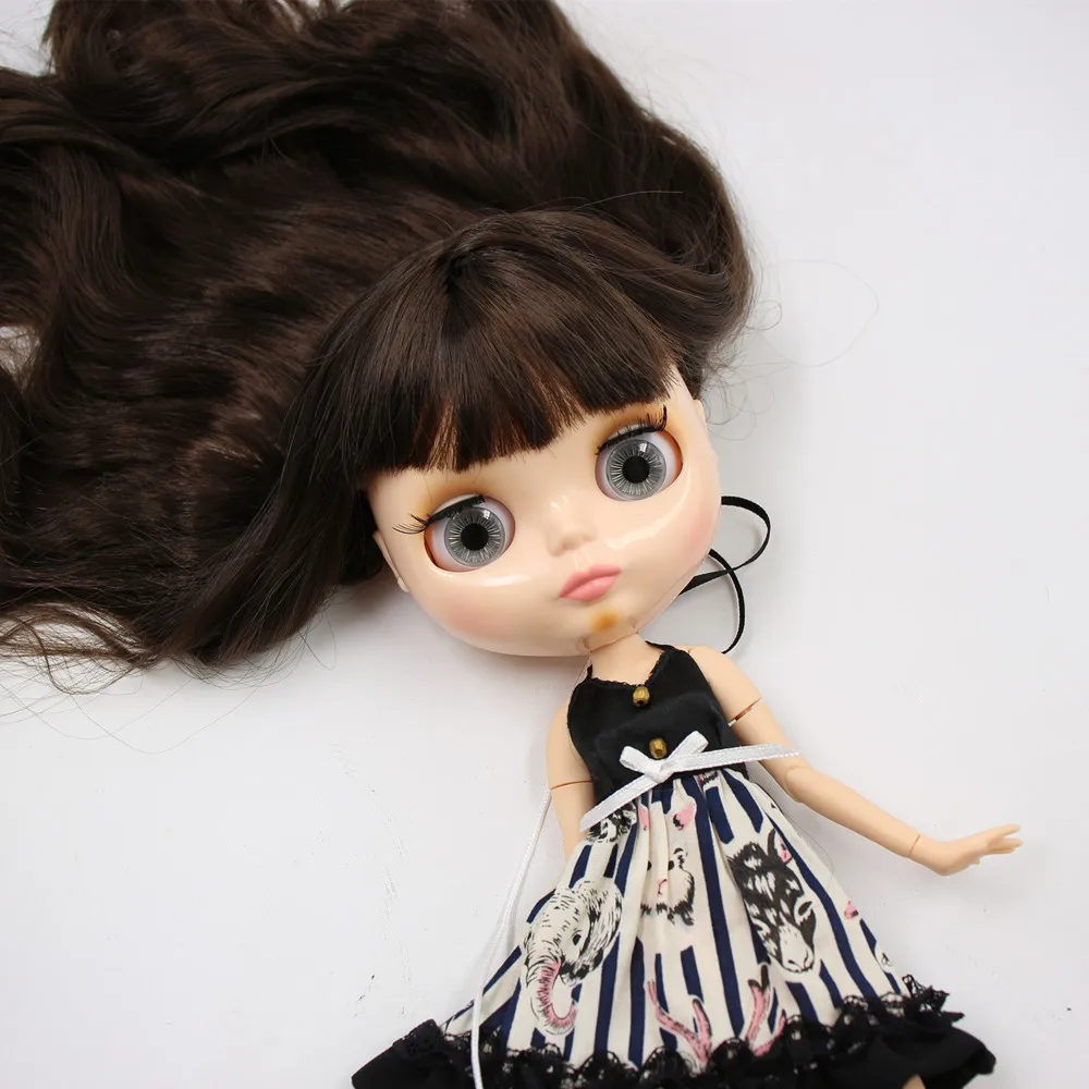 ICY DBS Blyth doll No.3 glossy face oily bobo hair natural skin joint body 1/6 BJD special price toy gift