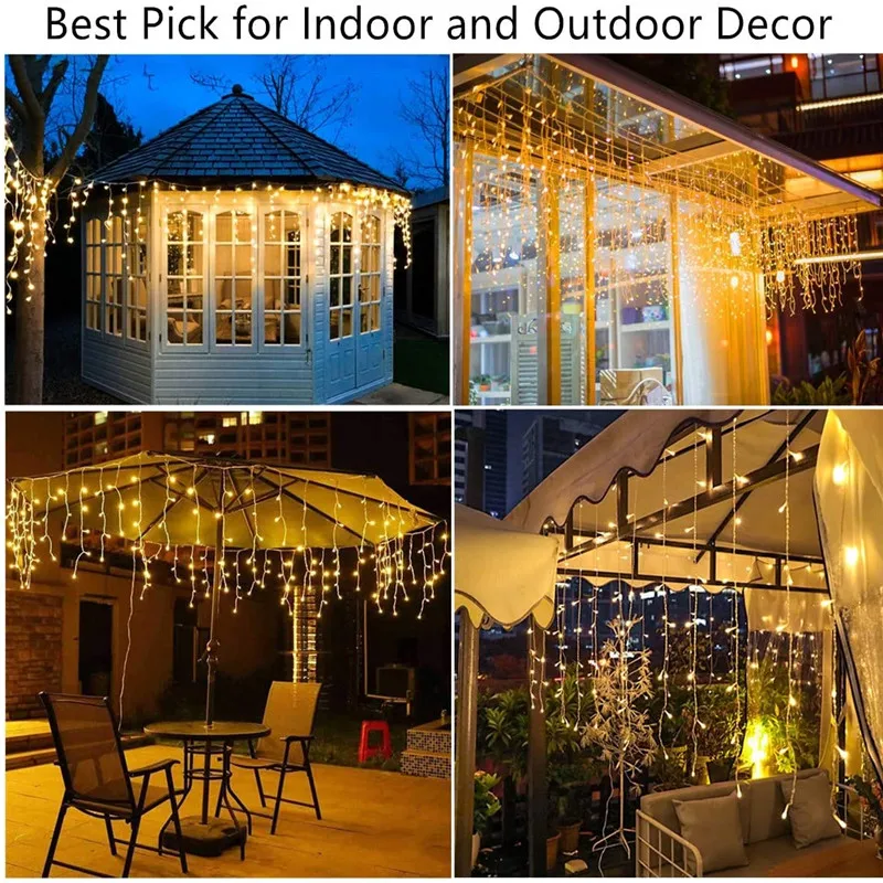 LED New Year Garland 3M-18M Width and 1M Height Outdoor Festoon House Decoration For Wedding/Party/Home/Garden/Street/Christmas