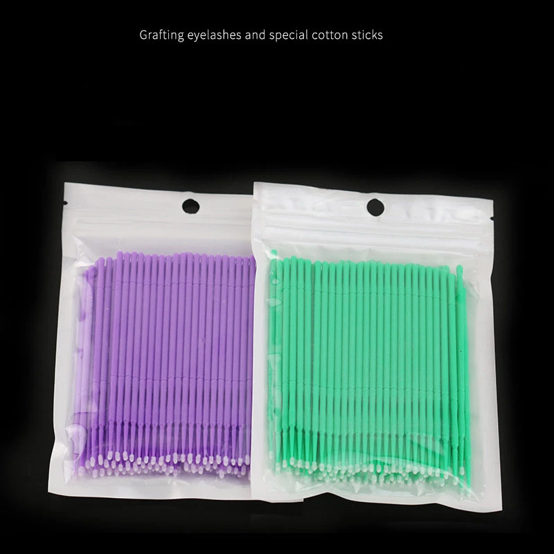 100pcs/lot Durable Micro Disposable Eyelash Extension Individual Applicators Mascara Brush Eyelash Glue Cleaning Tool