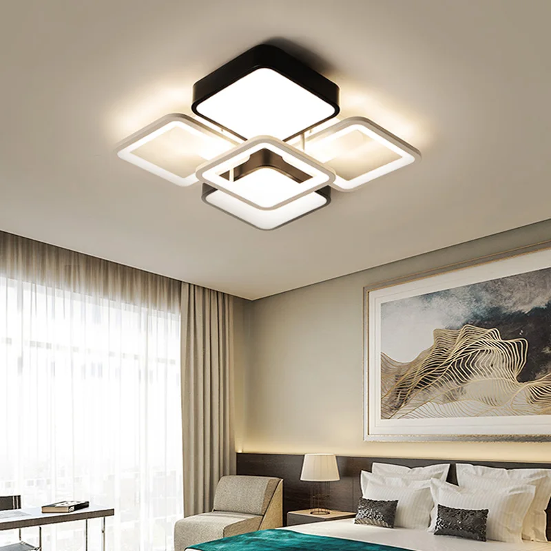 

Modern acrylic led ceiling light rectangular bedroom, living room lighting, dim dining room light, remote dimmable light