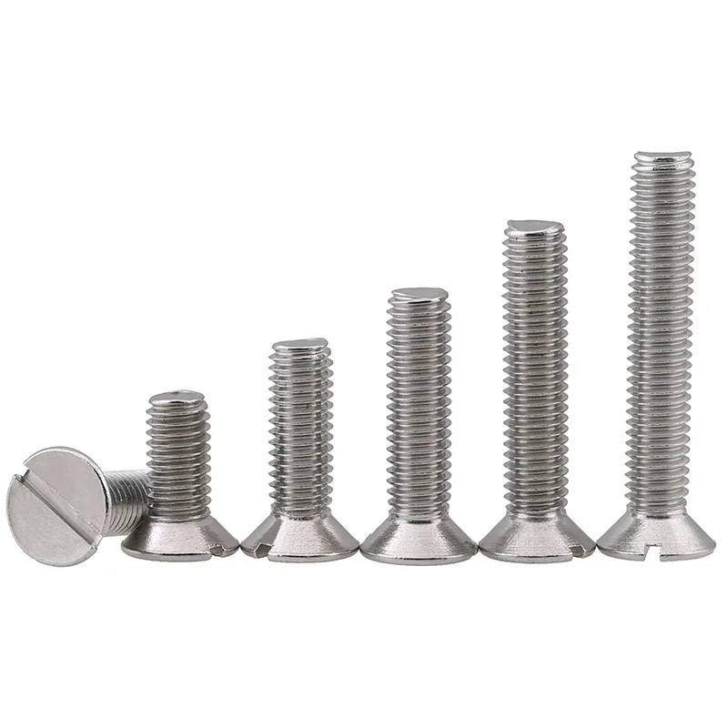M3 M4 M5 304 stainless steel slotted countersunk head screw slotted flat head screw gb68 30Pcs image 2