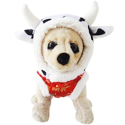 Winter Warm Pet Dog Cow Pattern Hat Dogs For Small Medium Dog Cotton Windproof Accessories Chihuahua