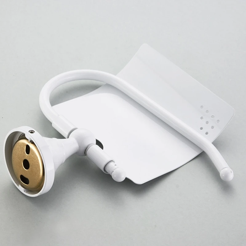 1PC Brass Finish Solid White Paint Toilet Paper Holder Waterproof Bathroom Accessoreis