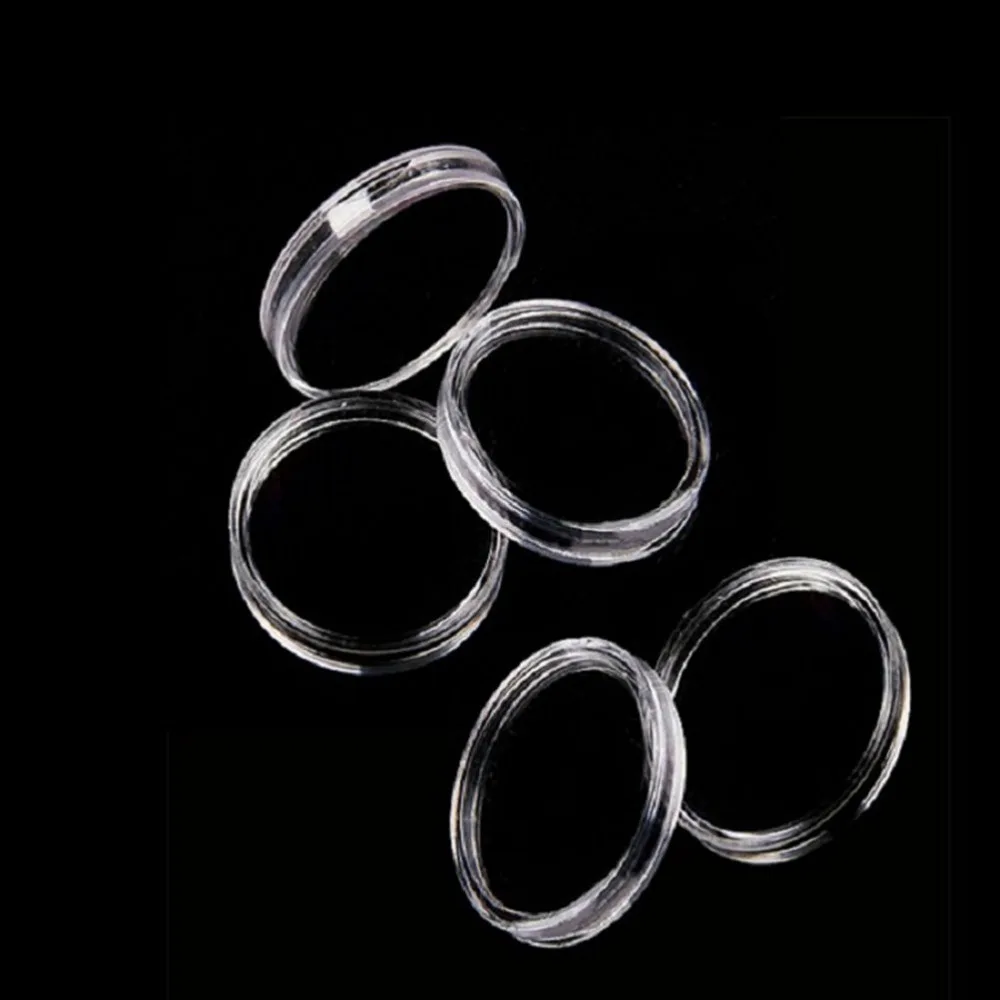 Useful 10pcs/pack Transparent Coin Capsules Crafts Containers Storage/Collection Boxes Holders Diameter 19/23/25/30mm Round