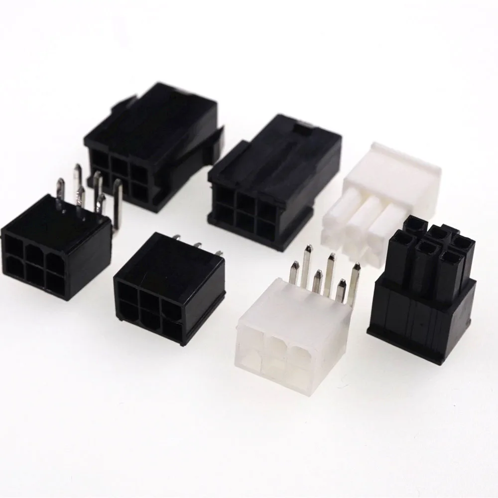 5 pcs 4.2 mm GPU 6 Pin Male Housing Plug Receptacle Male Header PCI Express PCI-E PCIe Video Card Graphic Card Power Connector