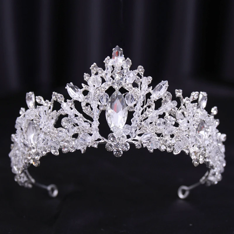 Accessori per capelli da sposa accessori per capelli da sposa in cristallo argento corona in lega di diamanti corona copricapo da donna di fascia