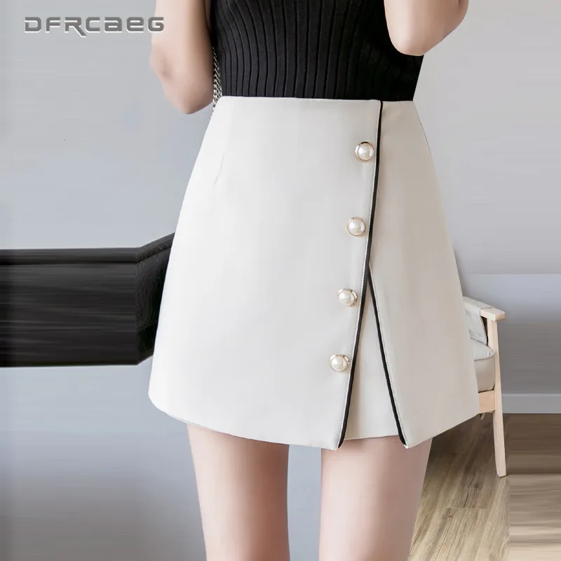 

Apricot Irregular Breasted Short Skirts Woman 2024 High Waist Black Office Slim Saia Ladies Falda Skirts Shorts Female