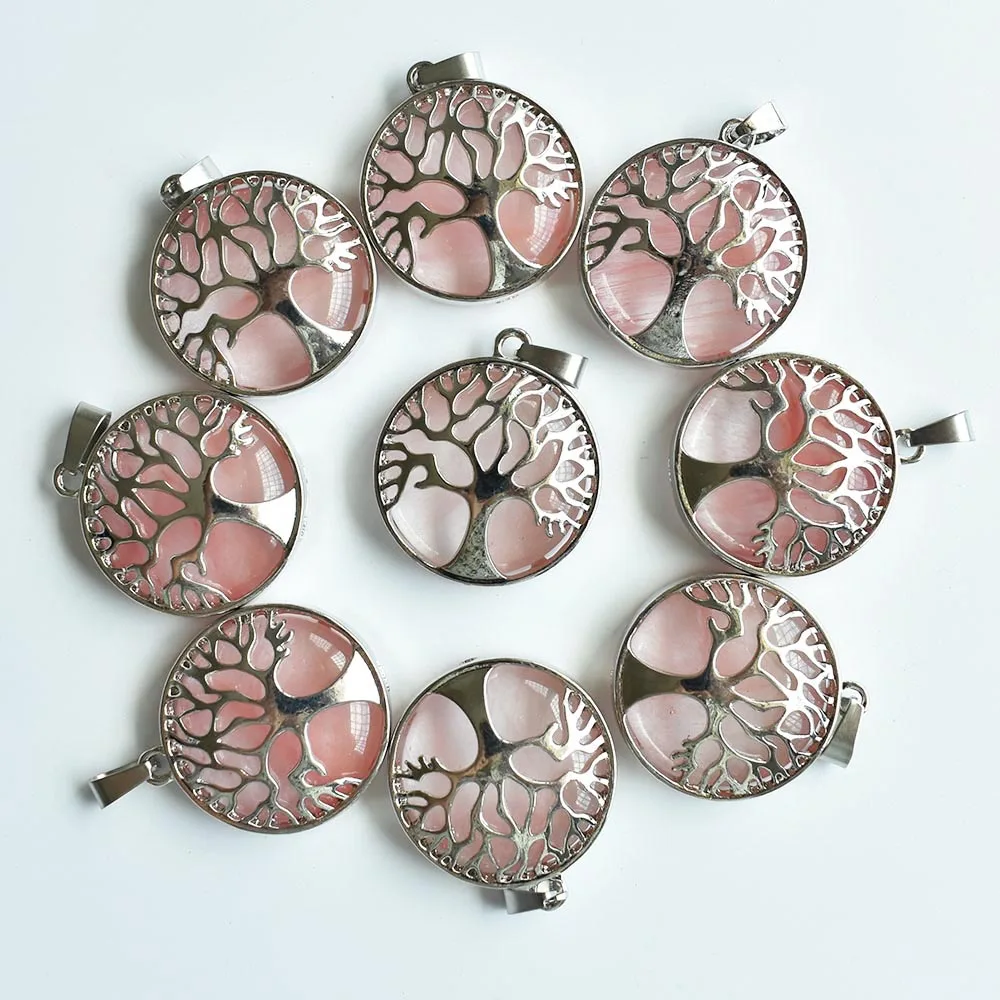 

Wholesale 12pcs/lot fashion Synthetic stone watermelon alloy tree of life Pendants for jewelry accessories marking free shipping