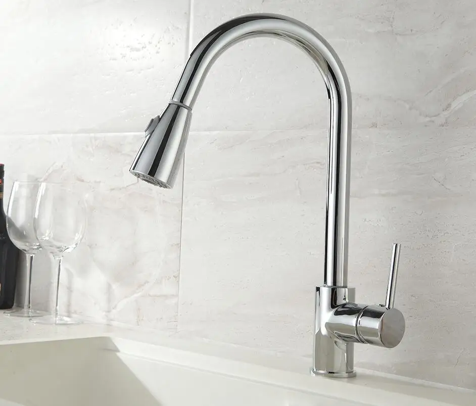 Vidric Newly Arrived Pull Out Kitchen Faucet Chrome/nickel/quartz stone look like Sink Mixer Tap 360 degree rotation kitchen mix