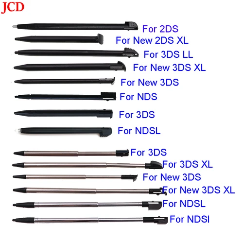 Imagen 2 del producto 1 Uds para 2DS 3DS nuevo 2DS LL XL nuevo 3DS XL para NDSL DS Lite NDSi NDS Wii lápiz telescópico de Metal lápiz óptico de plástico para pantalla táctil