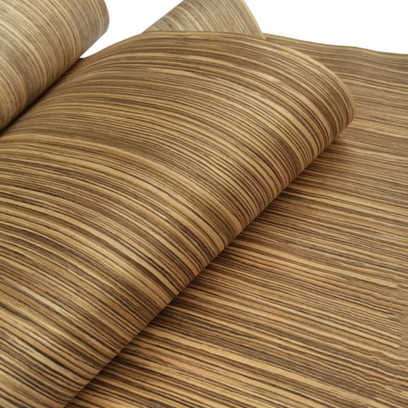 

Technical Zebrawood Zebraho Wood Veneer Engineering Veneer E.V. Straight Grain Striped Q/C 55x250cm 0.2 - 0.35mm