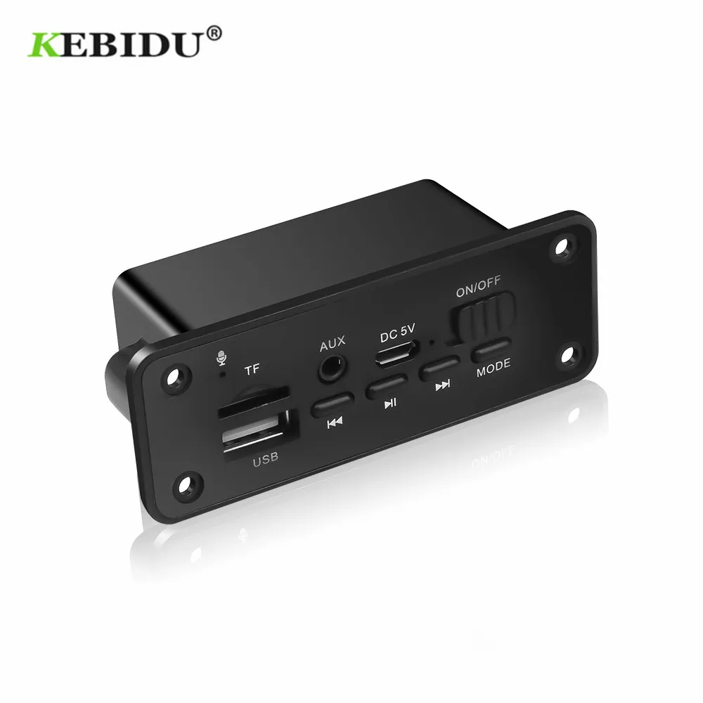 KEBIDU-Receptor FM sem fio para carro, Bluetooth, MP3 Player, WMA, Decodificador, Módulo de áudio, USB, Rádio TF, Amplificador 2x3 W, DC 5V