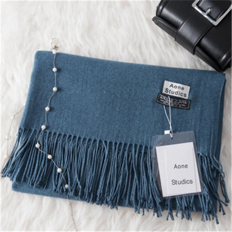 Luxury Solid Women Men Scarf Winter Cashmere Shawls Scarves Pashmina With Tassel Female Autumn Thick Warm Wool Scarf Hijab Wraps