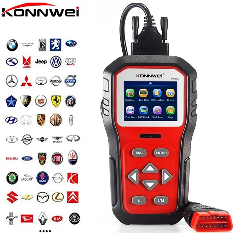 Professional OBD2 Scanner Car Diagnostic Tool KW860 OBD Code Reader Anto Scanner Check Engine light tool for All Cars after 1996