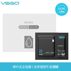 VSGO 60 Pcs Lens Wipes Wet Wipes Mobile Phone Cleaning Wipes Clean for DSLR Lens iPhone iPad Laptop Screen Glasses