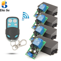 Lighting Wireless Controller AC 85~250V 10Amp 2200W rf Relay Receiver Board and safety rf Transmitter 4gangs for Bulb\\Pump\\Fan