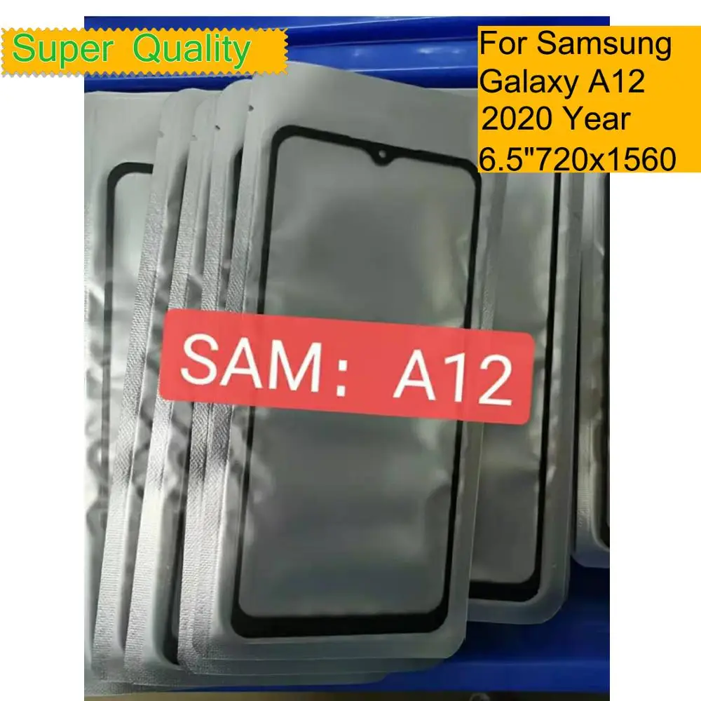 

10 шт./партия для Samsung Galaxy A12 сенсорный экран передняя стеклянная панель ЖК Внешний дисплей объектив A12 с OCA клеевое переднее стекло
