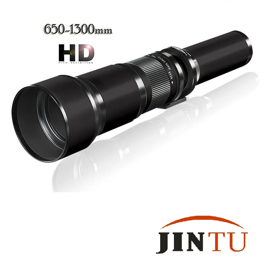 JINTU-lente de Zoom HD MF para cámara, accesorio compatible con Canon EOS EF, montaje en EF-S, 50D, 60D, 70D, 80D, 90D, 650-1300mm