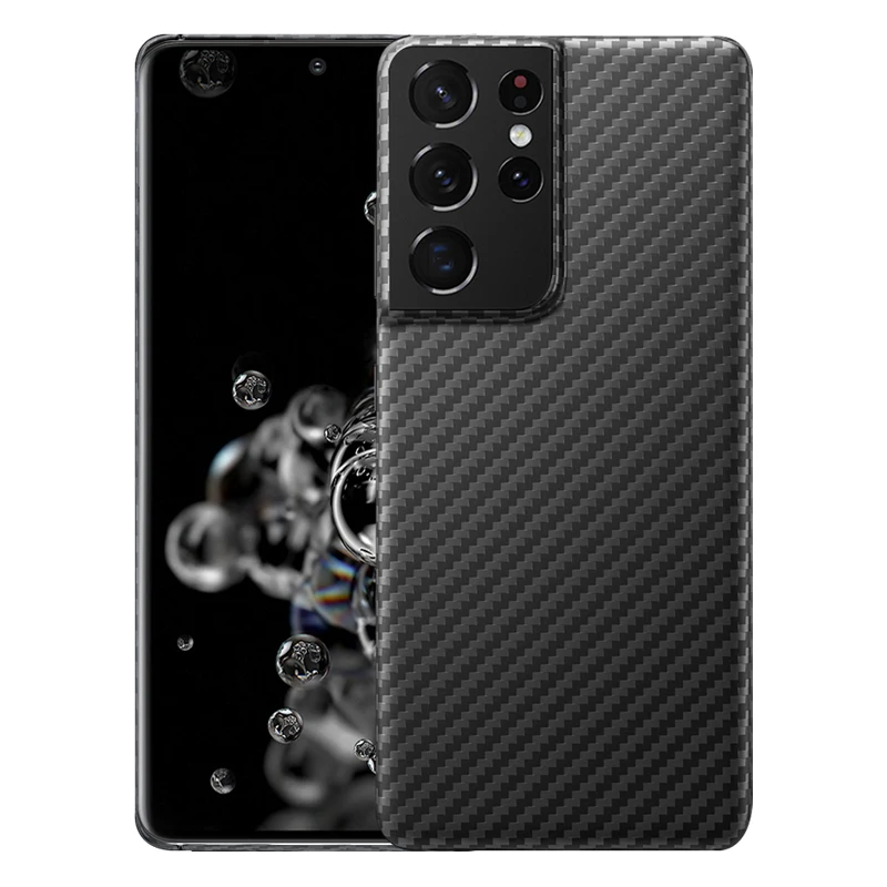 Ultra-Thin Mobile Phone Case, Pure Carbon Fiber, Shockproof, Anti-Drop, Full Cover, Shell for Samsung S23, S22 Plus, S21 Ultra