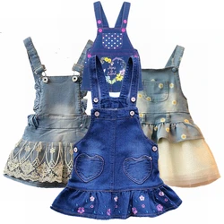 Chumhey 1-6T Kids Sundress Summer Girls Jeans Suspender dress Overalls Baby Straps Denim Bib Dress Toddler Clothing Bebe Clothes