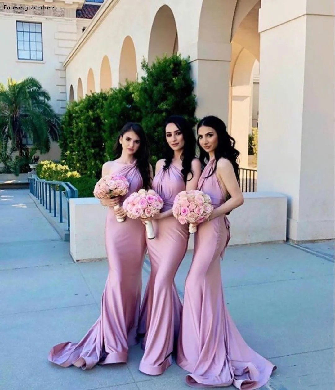 Spring Summer Western Satin Bridesmaid Dresses One Shoulder Maid of Honor Wedding Guest Gowns Plus Size Available